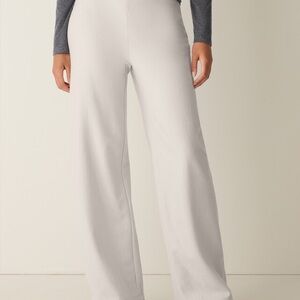 Eileen Fisher wool Cream Wide-Leg Trousers